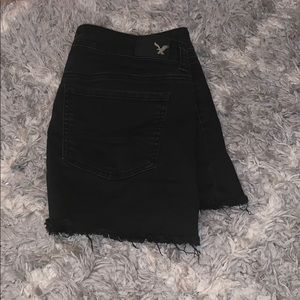 Black denim skirt